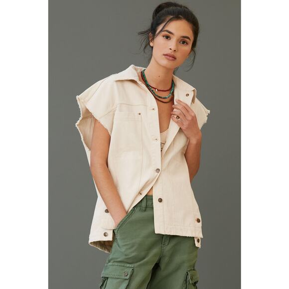 Anthropologie Pilcro Embroidered Denim Vest - New Women's XL - Picture 5 of 10